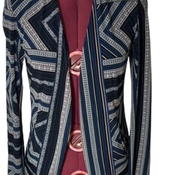 BCBGeneration Navy Multi-Pattern Draped Jacket Small - Picture 5 of 11